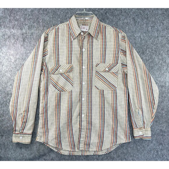 Vintage 70s Big Mac JCPenney Long Sleeve Flannel Button Up Shirt Size M - Picture 1 of 9